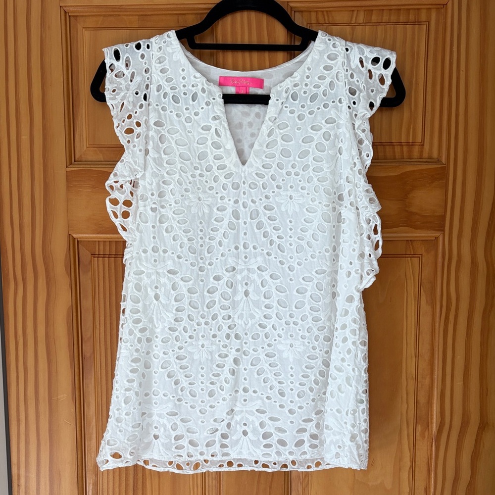 Lilly Pulitzer White Eyelet Blouse